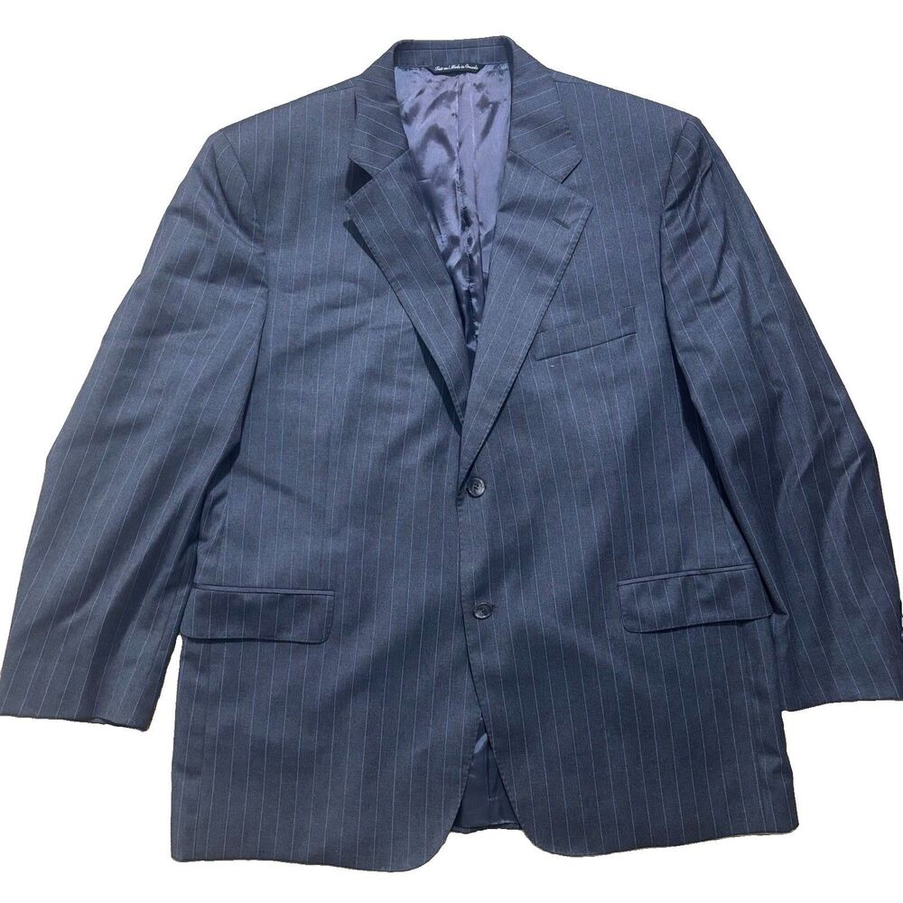 Jack Victor Loro Piana Vivaldi Blazer Mens 44R Wool Gray Stripe Jacket Super 120